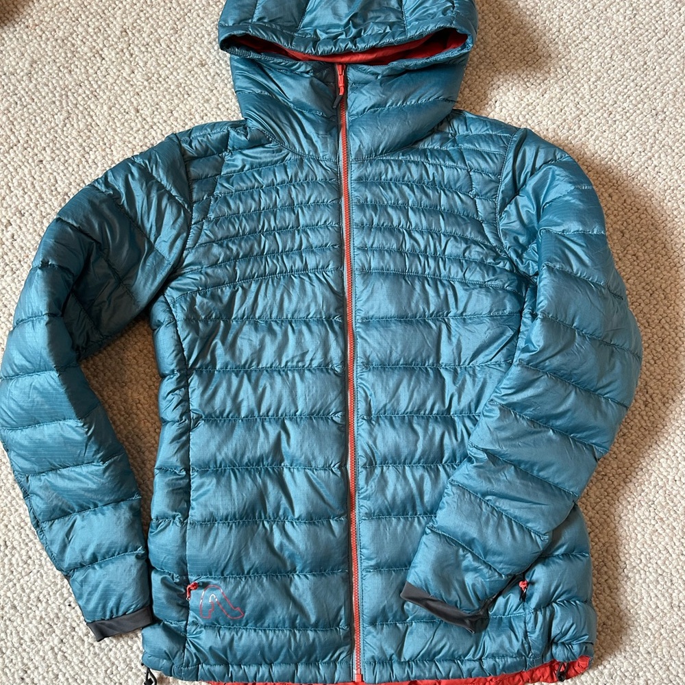 Blue Goose Down Puffer Jacket with Hood